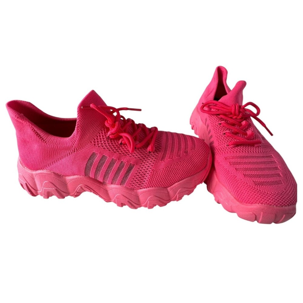 Viral TikTok Pink Knit Sneakers Women’s Size 40 US 9 Lightweight Sock Running